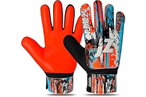 Jazzy Sports Soccer Goalie Gloves for Kids, Youth Goalkeeper Gloves Anti Slip 4mm Latex Palm with Strong Grip Double Wrist Protection