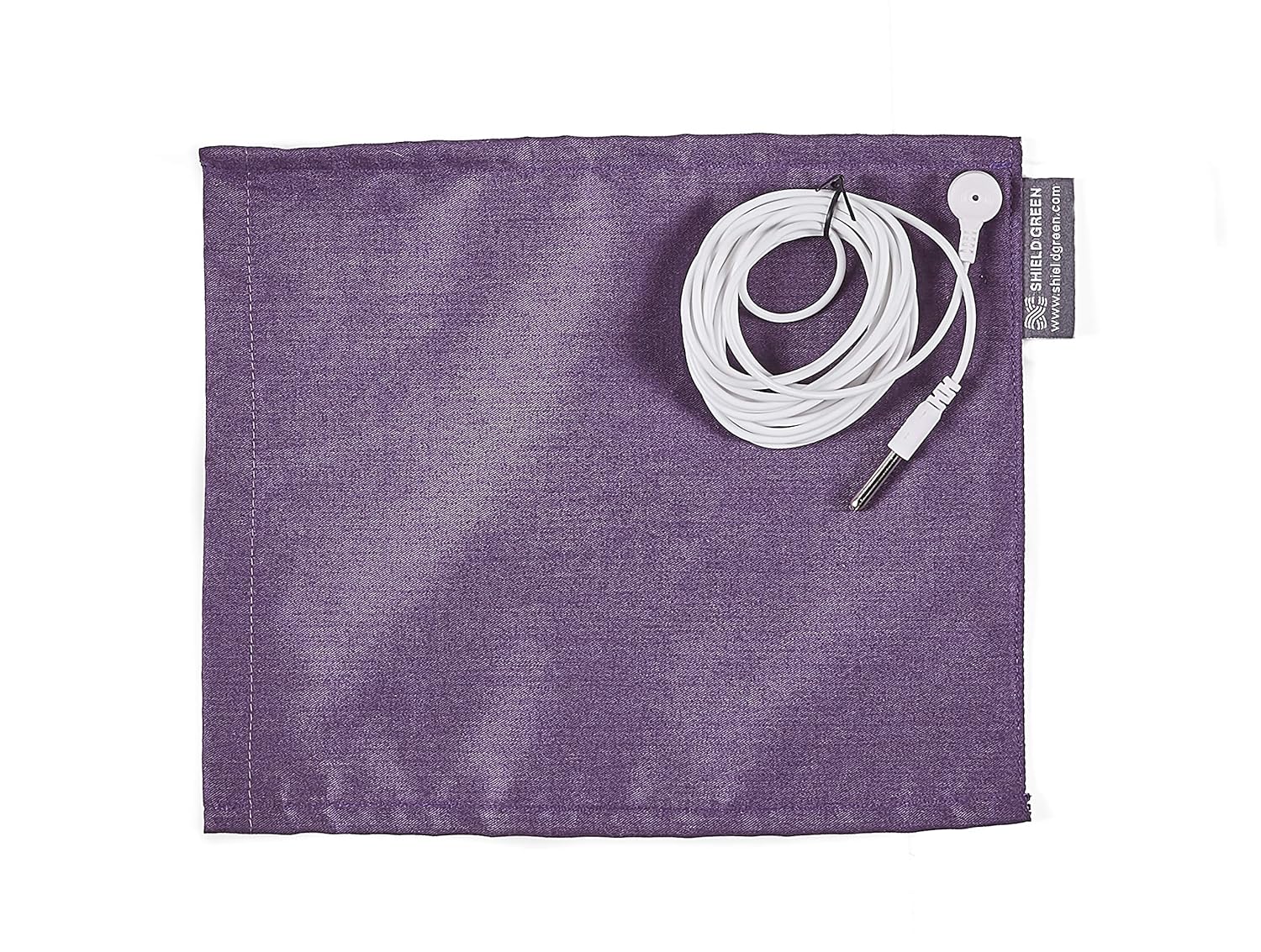 shieldgreen-Earthing Therapy-Earthing Mouse Pad(Stainless Steel Yarn 25% Fabric)+Earthing Snap(Length 3m) for Grounding (Violet)