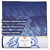 Manduka | Yogitoes Hot Yoga Mat Towel | Chakra Print Blue | 71 x 24 in | Sweat Activated for Instant Grip, Slip Free, Patented Silicone Nubs Anchors to Mat, Quick-Drying, Durable, Ideal for Hot Yoga