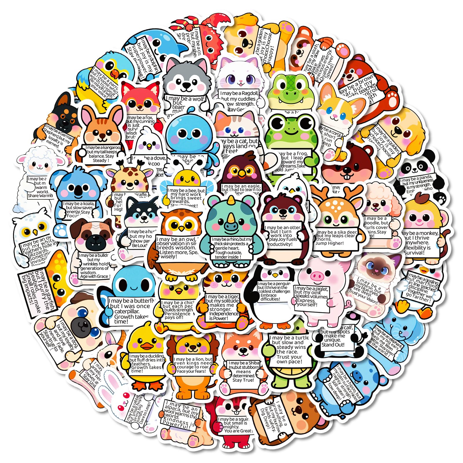 Photo 1 of 112 PCS Emotional Support Animal Stickers - Inspirational Positive Affirmation Sticker Pack for Adults & Kids - Vinyl Waterproof Motivational Stickers for Water Bottles, Laptop, Phones, Kindle