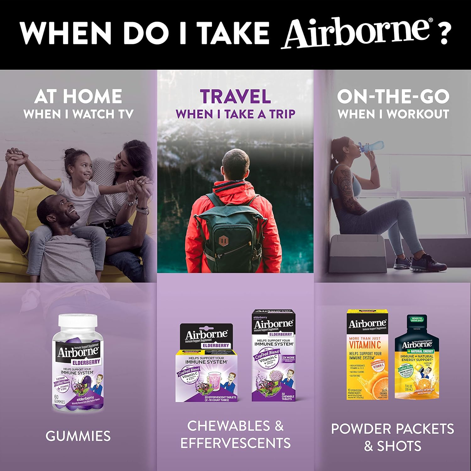 Elderberry Extract + Vitamin C - Airborne Effervescent Tablets (20 count in a box), Immune Support Supplement With Zinc & Vitamins C D E, Gluten Free, Sambucus, Antioxidant: Health & Personal Care