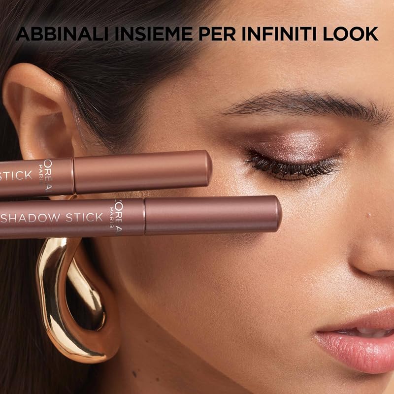 L'Oréal Paris Ombretto Stick, Colore Intenso Tutto il Giorno, Facile da Sfumare, Consistenza Cremosa, Le Shadow, Colori Versatili per Diversi Look, Tonalità: 240 Brown Abyss, 1,4 gr