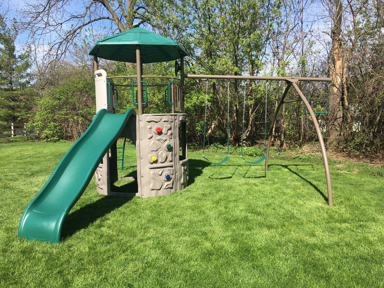 87/mo Finance Lifetime Adventure Tower Swing Set Earthtone (290633) Buy Now, Pay Later