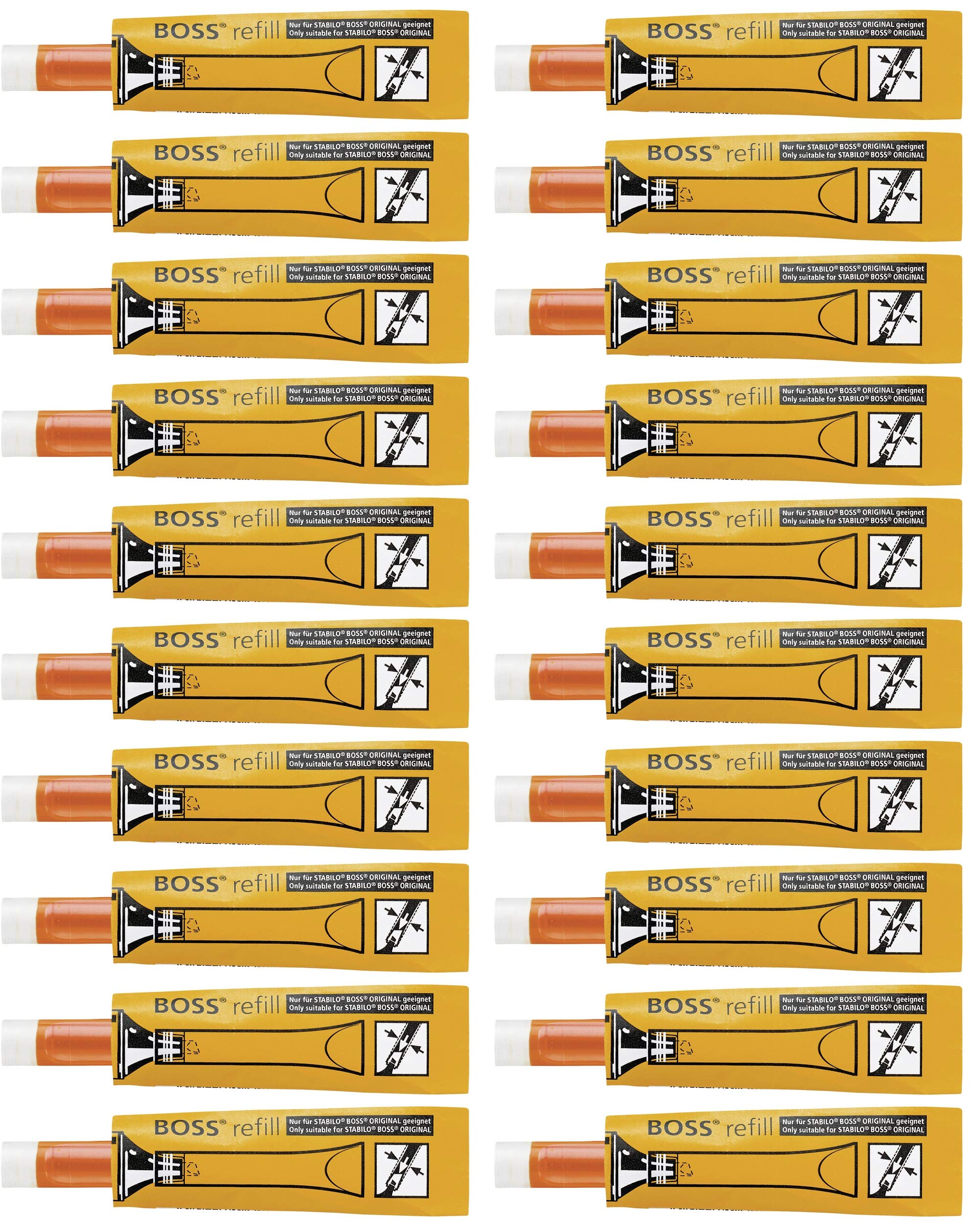 STABILO BOSS ORIGINAL - Highlighter Refill - Pack of 20 - Orange