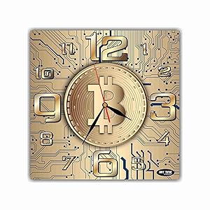 ART TIME PRODUCTION Bitcoin 11’’ Handmade Wall Clock - Get Unique décor for Home or Office – Best Gift Ideas for Kids, Friends, Parents and Your Soul Mates