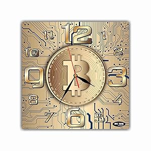 ART TIME PRODUCTION Bitcoin 11’’ Handmade Wall Clock - Get Unique décor for Home or Office – Best Gift Ideas for Kids, Friends, Parents and Your Soul Mates