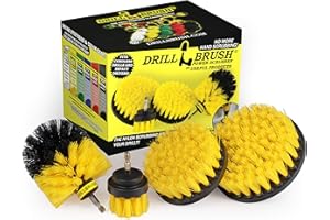 Drillbrush Shower Scrubber Cleaning Brush Set - Nylon Power Brush Tile and Grout Bathroom Cleaning Scrub Brush Kit - Power Scrubber Drill Brush Kit - Power Brush Drill Attachment Cleaning Scrubber