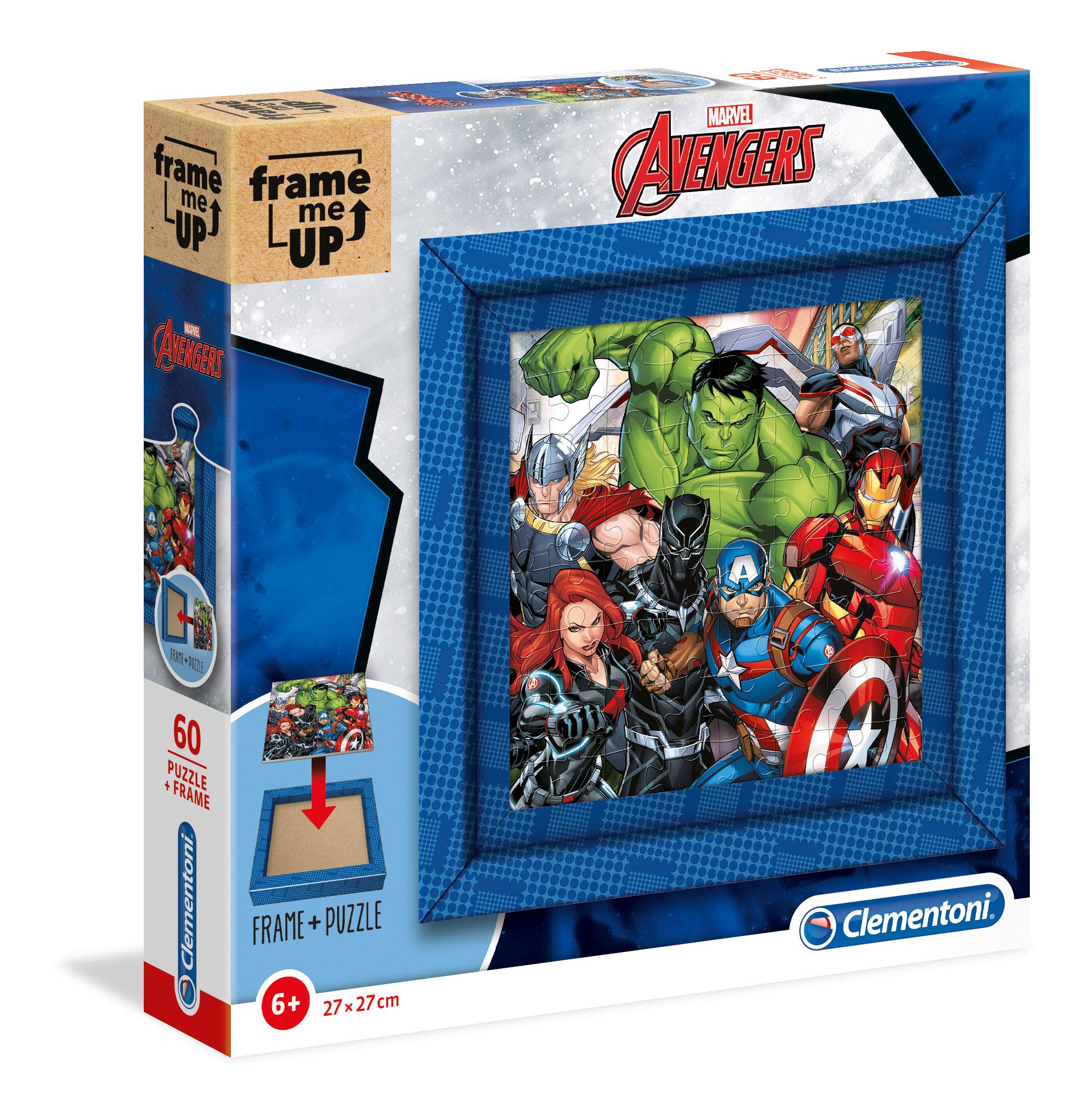 Clementoni - 38801 - Frame Me Up puzzle for children - Marvel Avengers - 60 pieces - Made in Italy - Ages 6 Years Plus