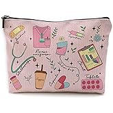 Yomisex Pink Nurse Makeup Bag, Nurse Appreciation Gifts Cosmetic Bags Toiletry Bag for Women, Nursing Supplies for Nurses, Medical Nursing Makeup Pouch