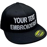 Custom Flexfit 210 Personalize Hat Add Your Own Text Embroidered Fitted Flatbill