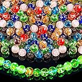 108Pcs Luminous Glass Beads Bulk Glow in The Dark 8mm Firefly Glow Loose Spacer Ball Beads for Jewelry Making DIY Craft Bracelet Earring (Multicolor)