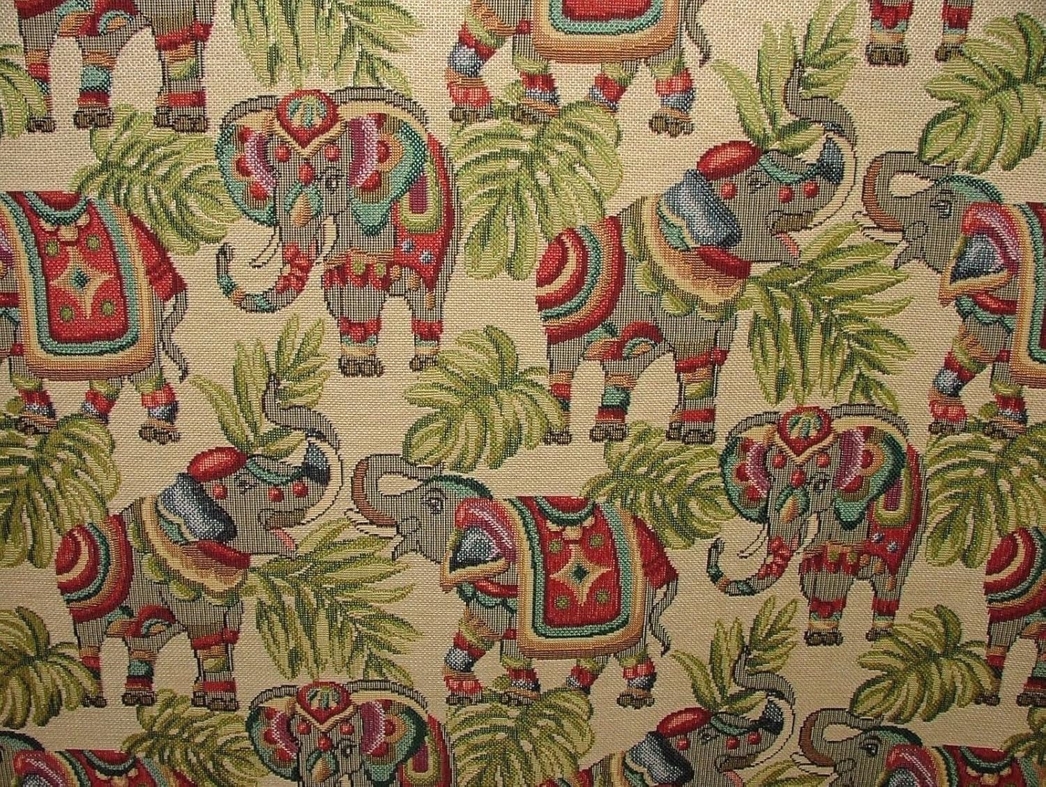 Animal Tapestry Elephants Designer Fabric Ideal for Upholstery Curtains
