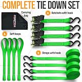 FORTEM Ratchet Straps 748kg 4 Pack 4.6m x 2.54cm with Soft Loops view 6
