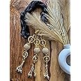 Women Patiala Shahi Paranda/Parandi Traditional Hair Accessory Braid Tassles/Hair Extension/Choti (Black with Golden Color Hangings)