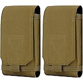 IronSeals 2 Pack Tactical Molle Phone Holster Pouch, Universal Belt Waist Bag for iPhone 17 Pro Max/17 Pro/16 Pro Max/15 Pro Max/14 Pro Max/14 Pro/13 Pro Max/12, Samsung S25/S24/S23, Size L