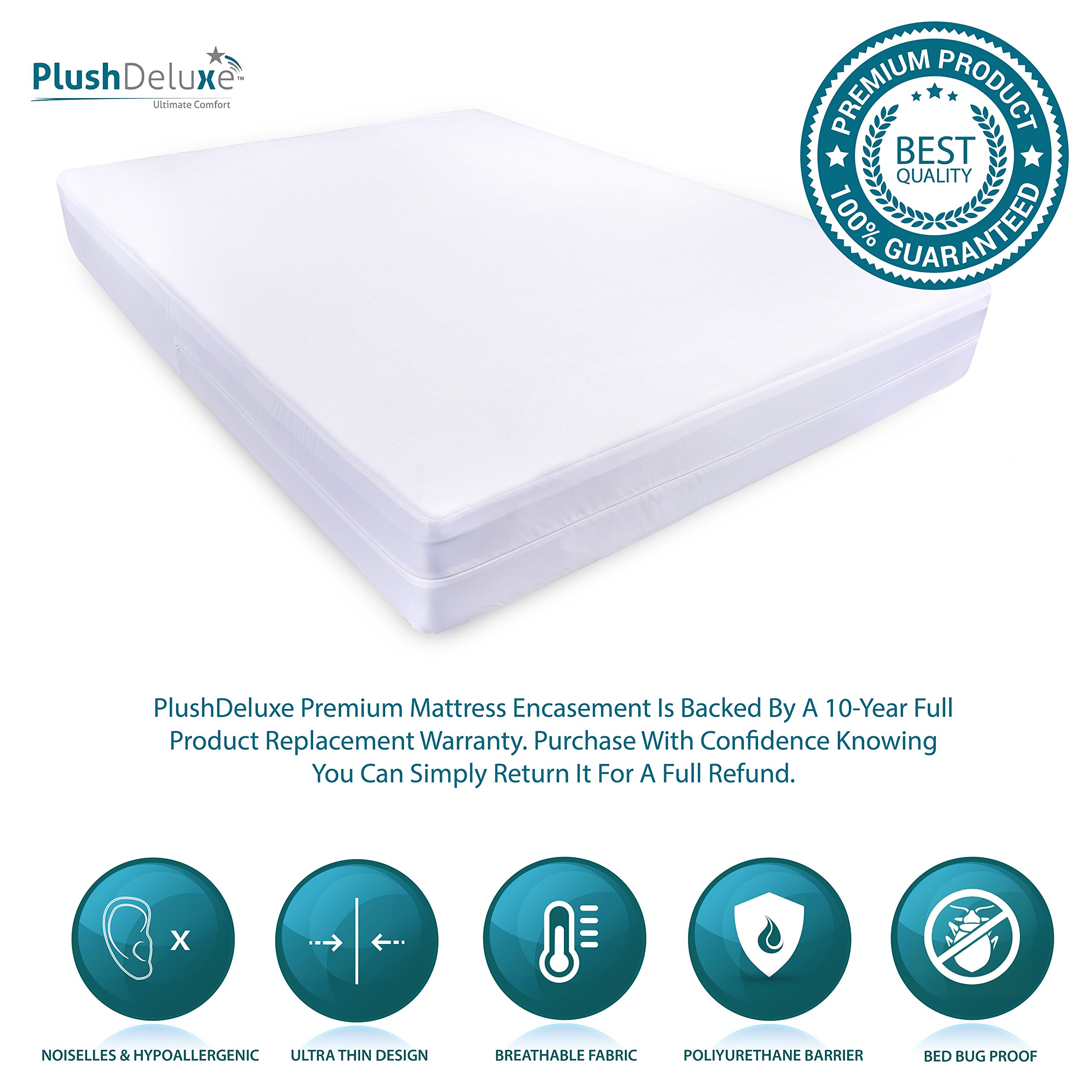 Premium Zippered Mattress Encasement, 100 Waterproof, Bed Bug/Dust Mite Proof 651748847145 eBay
