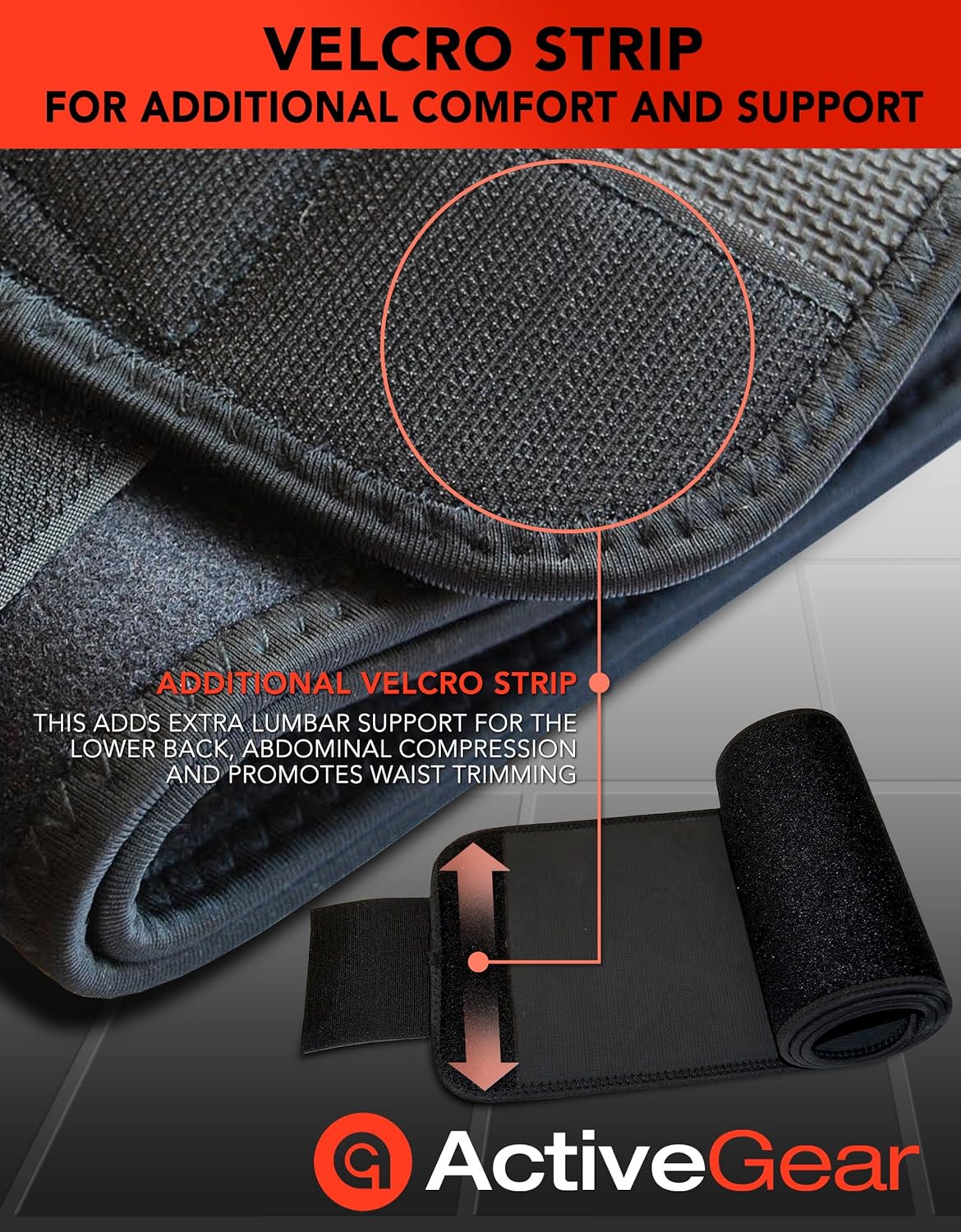 ActiveGear Waist Trimmer Belt Slim Body Sweat Wrap for Stomach and Back Lumbar Support: Sports & Outdoors