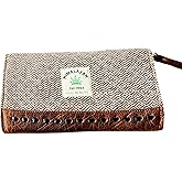 Himalayan Craft Women Hemp Wallet | Handmade Hemp & Raw Leather Wallet, Card Holder Coin Purse Zipper - 100% Handmade For Women & Girls In Mt. Everest Country, Nepal