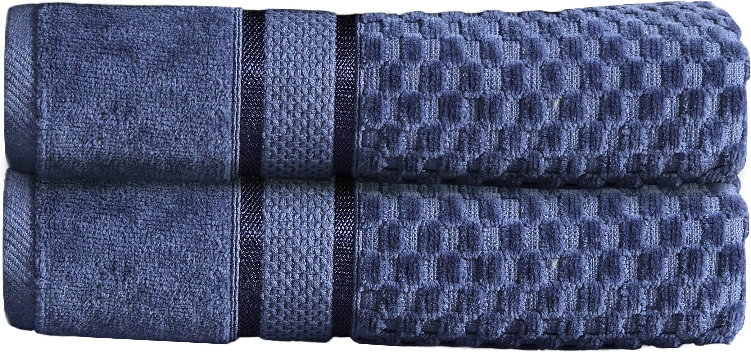 Luxomere Holland 650GSM Premium Towel Set - 100% Cotton, Hotel & Spa Quality, Super Soft, and Highly Absorbent Machine Washable Bathroom Towels (2 Hand Towels, Blueberry)