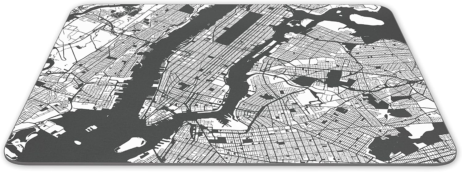 New York City Manhattan Map Mouse Mat Pad - NYC Artwork Art Gift Computer #13258, Multicolor, 23.5cm x 19.6cm x 5mm - Image 3