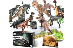 TOY CHOI'S Dinosaur Toys - 20 Packs Dinosaur Figure Play Set with Educational Book, Toy for 3 4 5 6 7 8 Year Old Boys - Plastic Dinosaurs Birthday Gift for Kids
