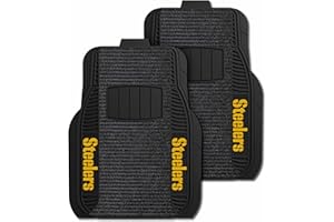 FANMATS 17391 NFL - Pittsburgh Steelers 2-pc Deluxe Car Mat Set | Black | 21"x27" | Wordmark