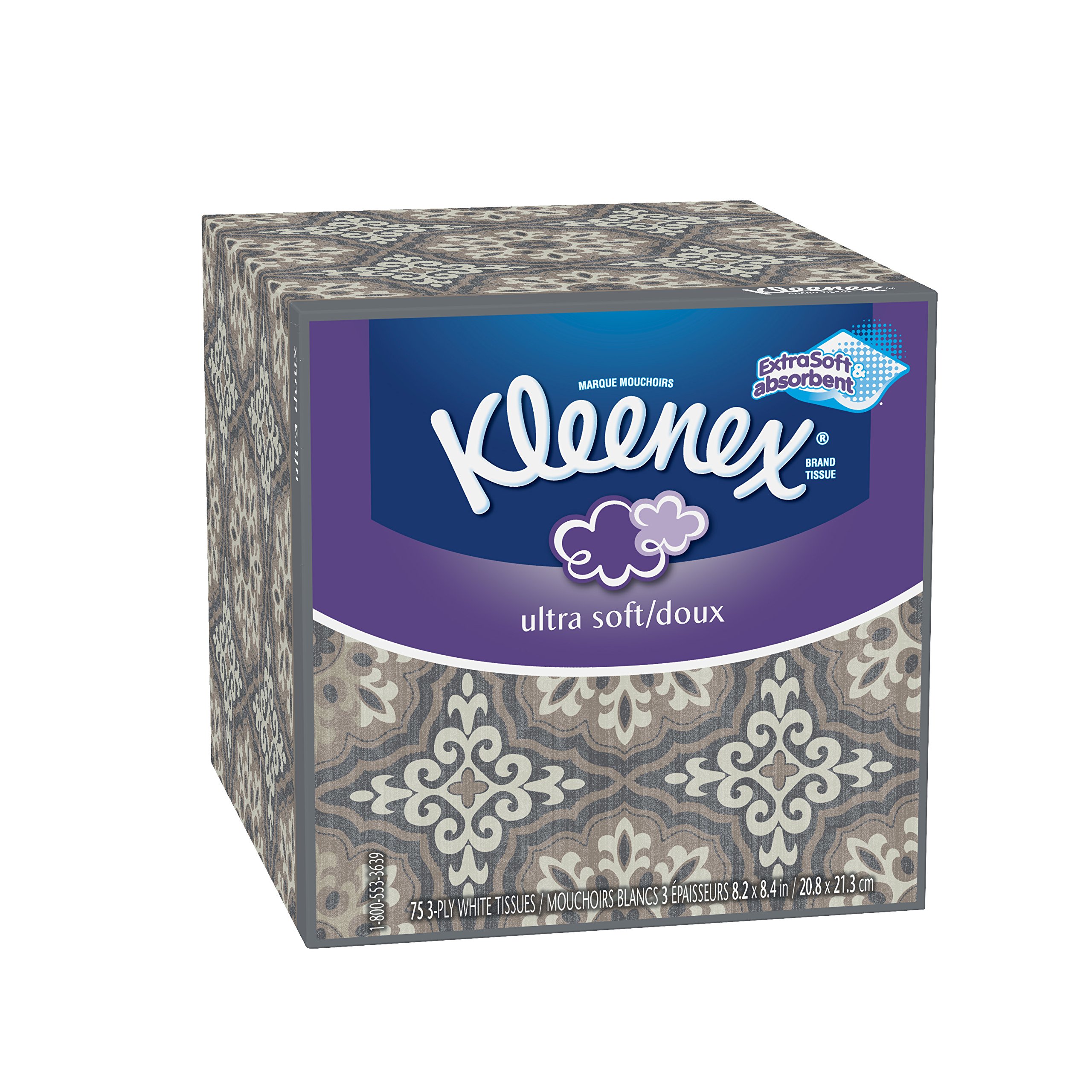 Kleenex Ultra Soft Facial Tissue Cube (18 Boxes, 75 Tissues Per Box) on