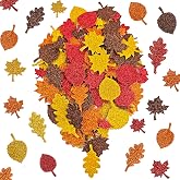 Thanksgiving Crafts for Kids - Maple Leaf Glitter Foam Stickers | 138 PCS Self Adhesive Fall Stickers - Thanksgiving Games for Kids -Friendsgiving Party Supplies Favors for Halloween Gifts