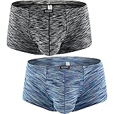 iKingsky Men's Stretch Boxer Briefs Underwear Sexy Low Rise Men Pouch Boxer Shorts