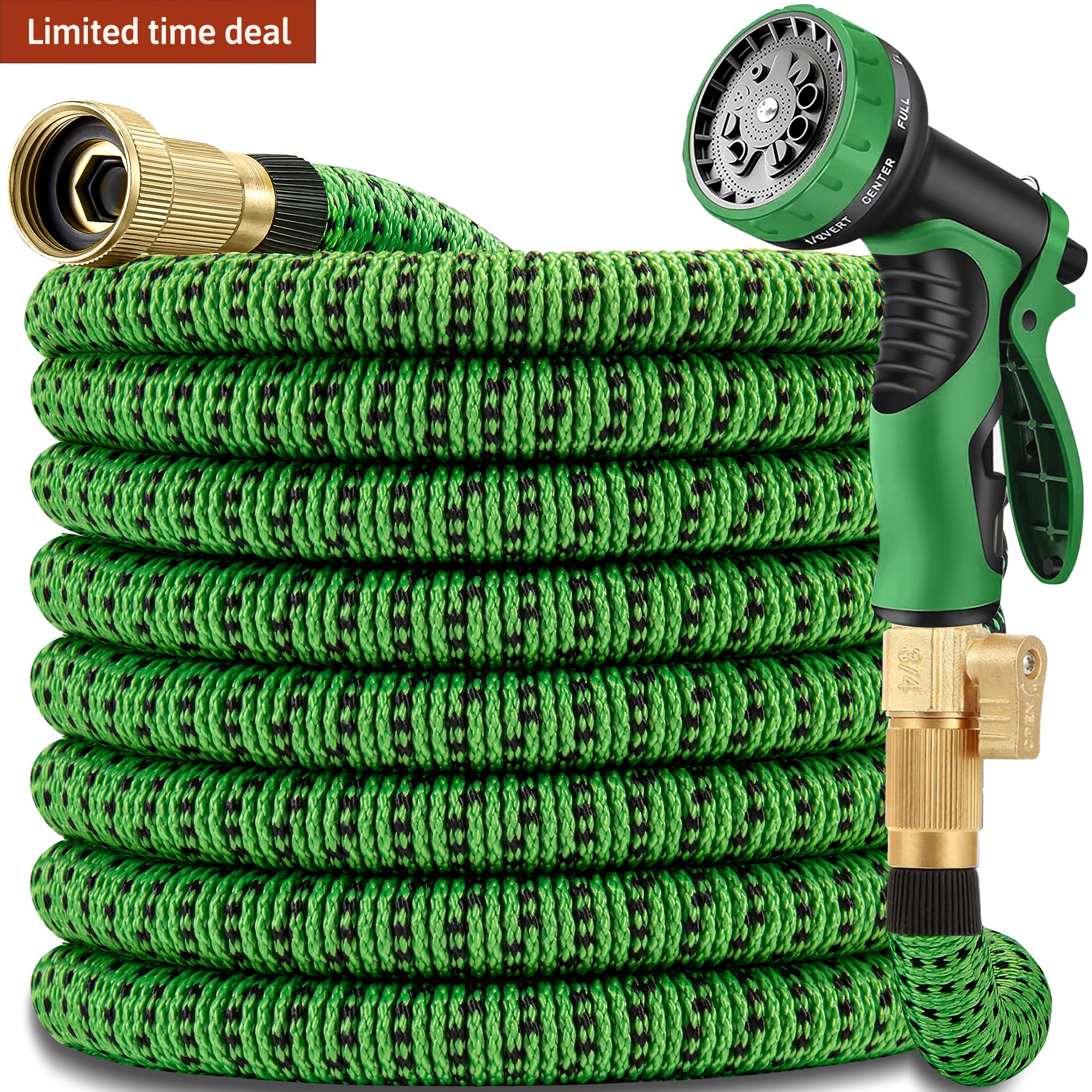 50 ft expandable garden hose -2026 newly upgraded expanding garden hoses with 10 function spray nozz