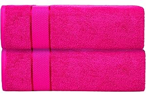 CRAFTBERRY Luxury Bath Sheets| 100% Cotton| Ultra Soft, Plush, Thick, Fluffy, Absorbent, Quick Dry| Home, Pool, Hotel, Shower | Oversized Large Towel Set for Bathroom| Set of 2| 35 x 70| Hot Pink / Dark Pink