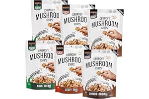 EVIL SNACKS Crunchy Mushroom Chips - VARIETY PACK, Non-GMO, Plant-Based, Vegan - Nutrient-Packed, On-the-Go Snack - 1 Oz (6 Pack)