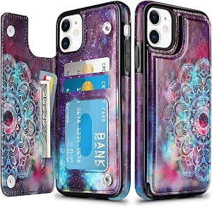 Amazon Com Hiandier Wallet Case For Iphone 11 6 1 Inch Slim Protective Case With Credit Card Slot Holder Flip Folio Soft Pu Leather Magnetic Closure Cover For 19 Iphone 11 Iphone Xi Mandala