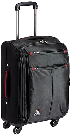 Swiss Military Polyester 30 liters Black Trolley Suitcase (TL-5)