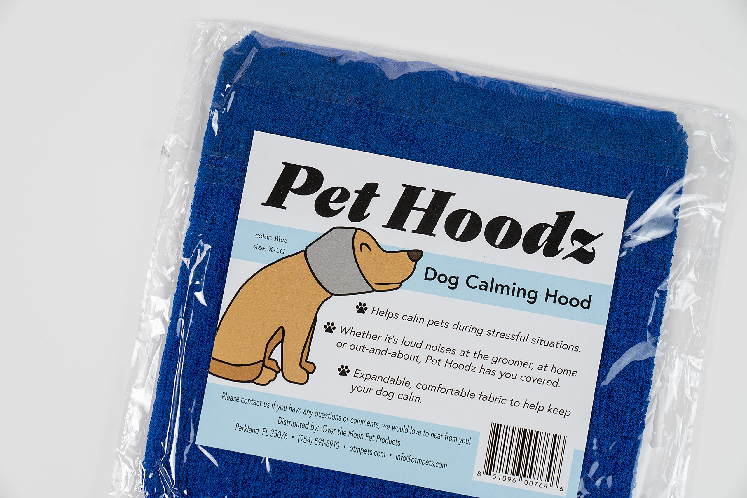 Pet Hoodz Dogs Anxiety, Grooming, Calming Ear Muffs, Blue Hoodie (Large)