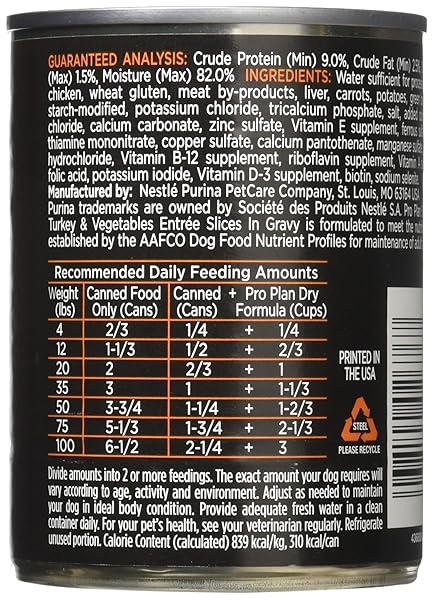 NESTLE PURINA PETCARE 381710 12/13 OZ PRO PLAN TURKEY AND VEGETABLES ENTREE FOR ADULT DOGS
