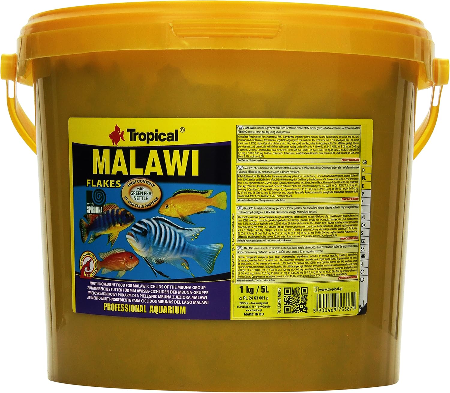 Tropical Malawi - special vegetable flake food - Inhalt 5L, 1 kg (Pack of 1)