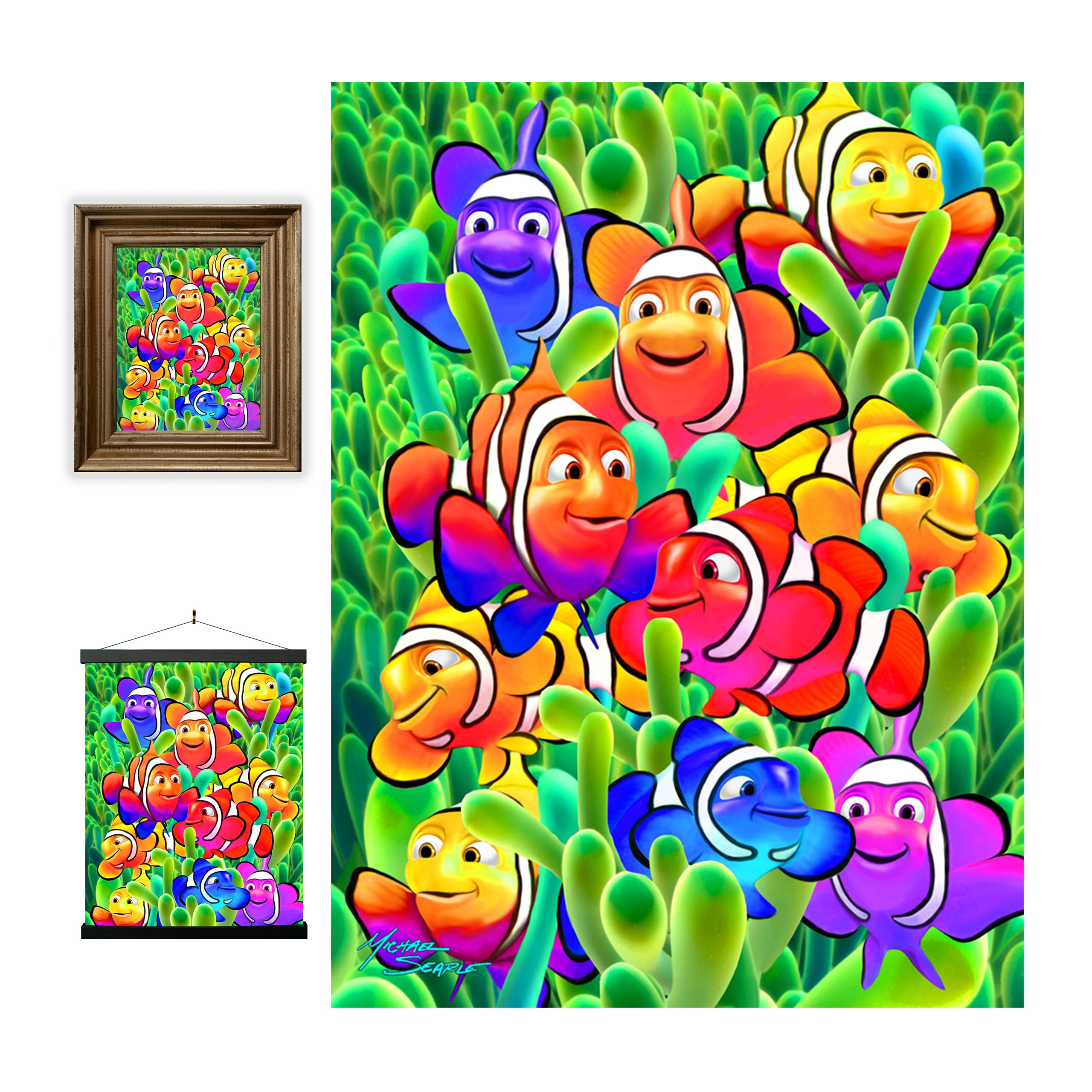 3D LiveLife Lenticular Wall Art Prints - Cute Clowns from Deluxebase. Unframed 3D Fish Poster. A perfect wall filler. Original artwork licensed from renowned artist, Michael Searle — image 1