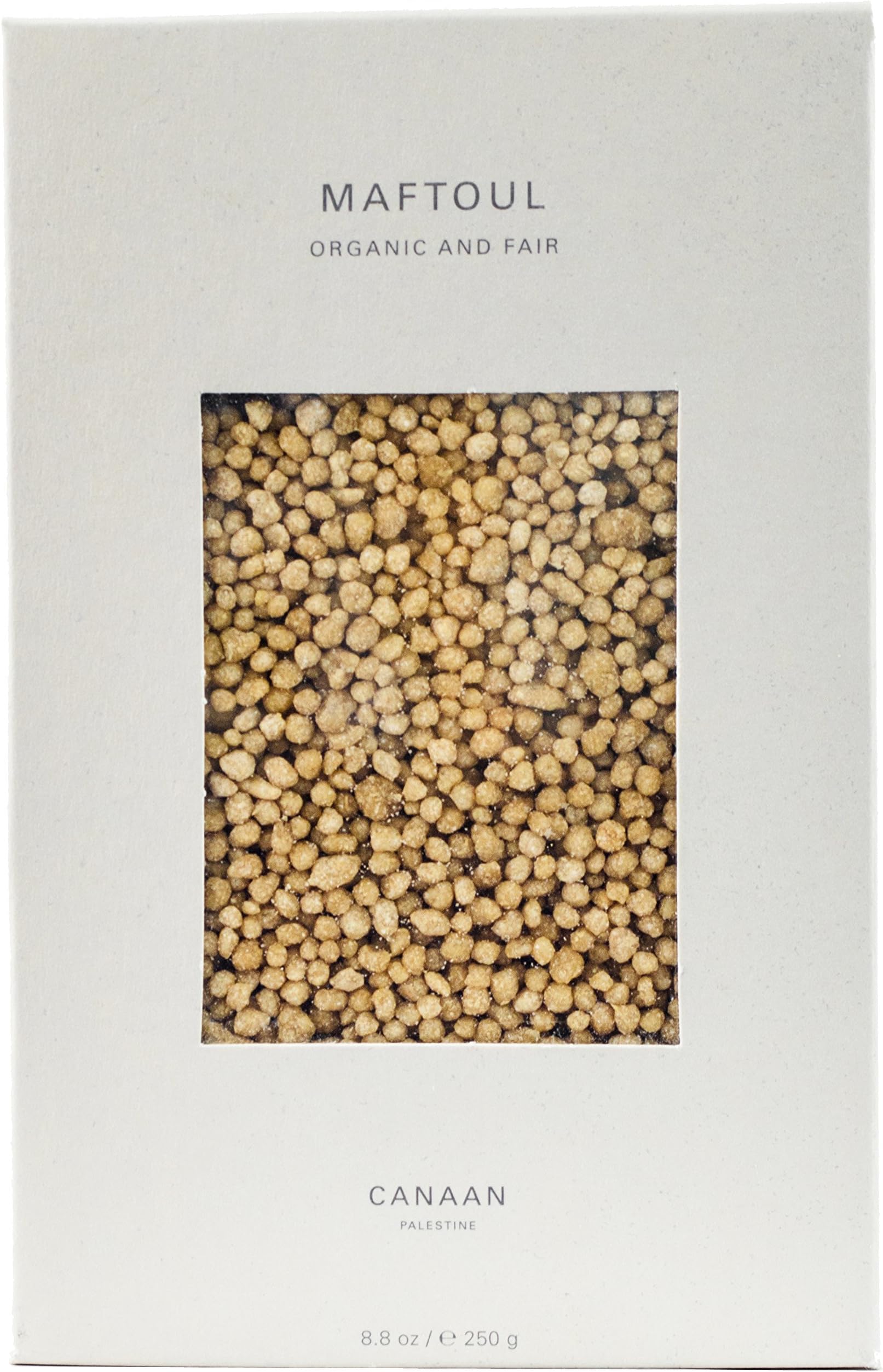 Organic Hand Rolled Sun Dried Maftoul Couscous, Fair Trade Certified, Cracked, 250 gram (Pack of 3)