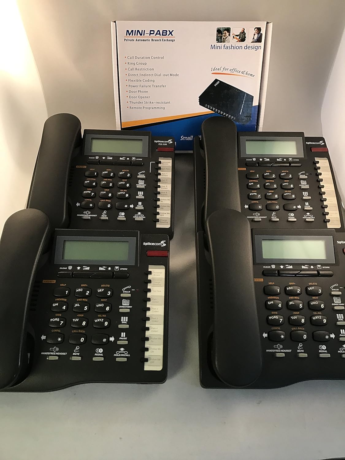 Home Small Office PBX 308 Telephone System and 4 phones2 fixed and 2