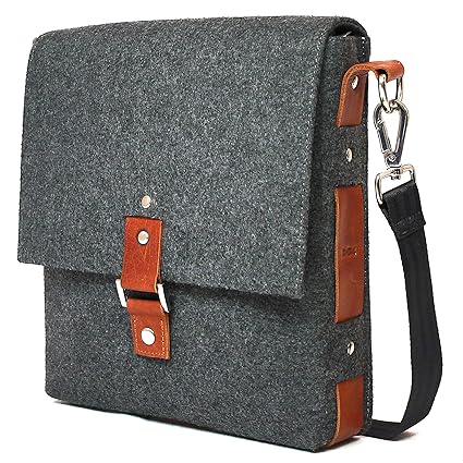 SkinCrafts Leather & Felt Messenger Bag