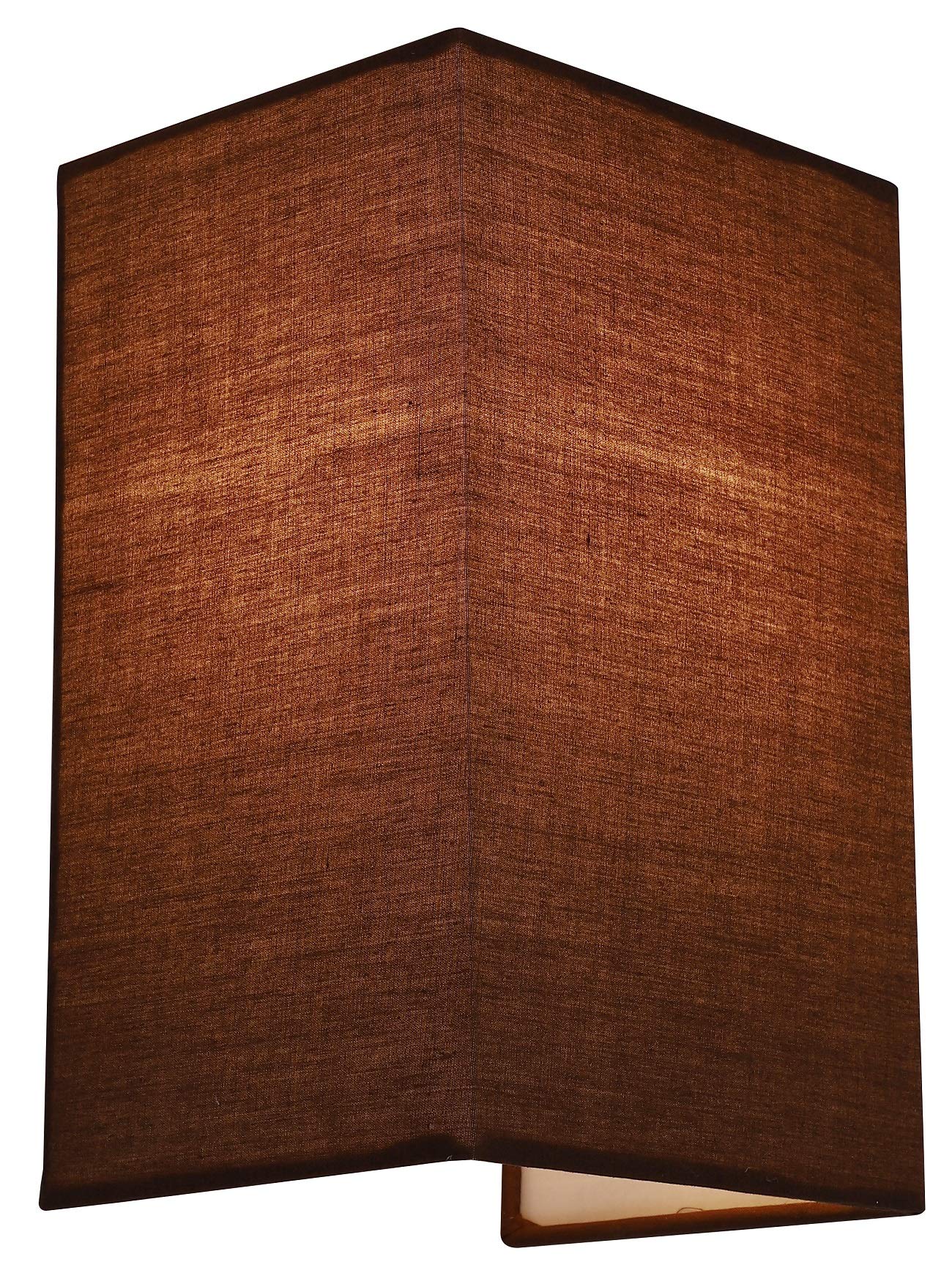 HARPER LIVING 1xE27/ES Wall Wash Light with Switch, Mocha Rectangle Fabric Shade, Suitable for LED Upgrade, Ideal for Bedroom, Living Room, Hallway, Hotel, B&B