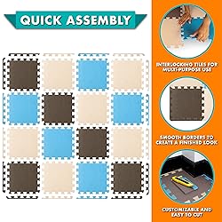 ProSource Foam Puzzle Floor Play Mat for Kids and