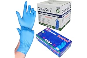 1000 SunnyCare #8204 Blue Nitrile Medical Exam Gloves Powder Free Chemo-Rated (Non Vinyl Latex) 100/box;10boxes/case Size: X-Large