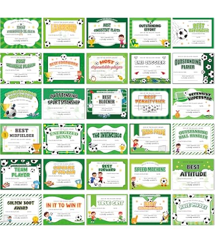 Athletic Award Zertifikate 30 Stück - 21,6x27,9cm, Für Schule & Sport, Mehrfarbig