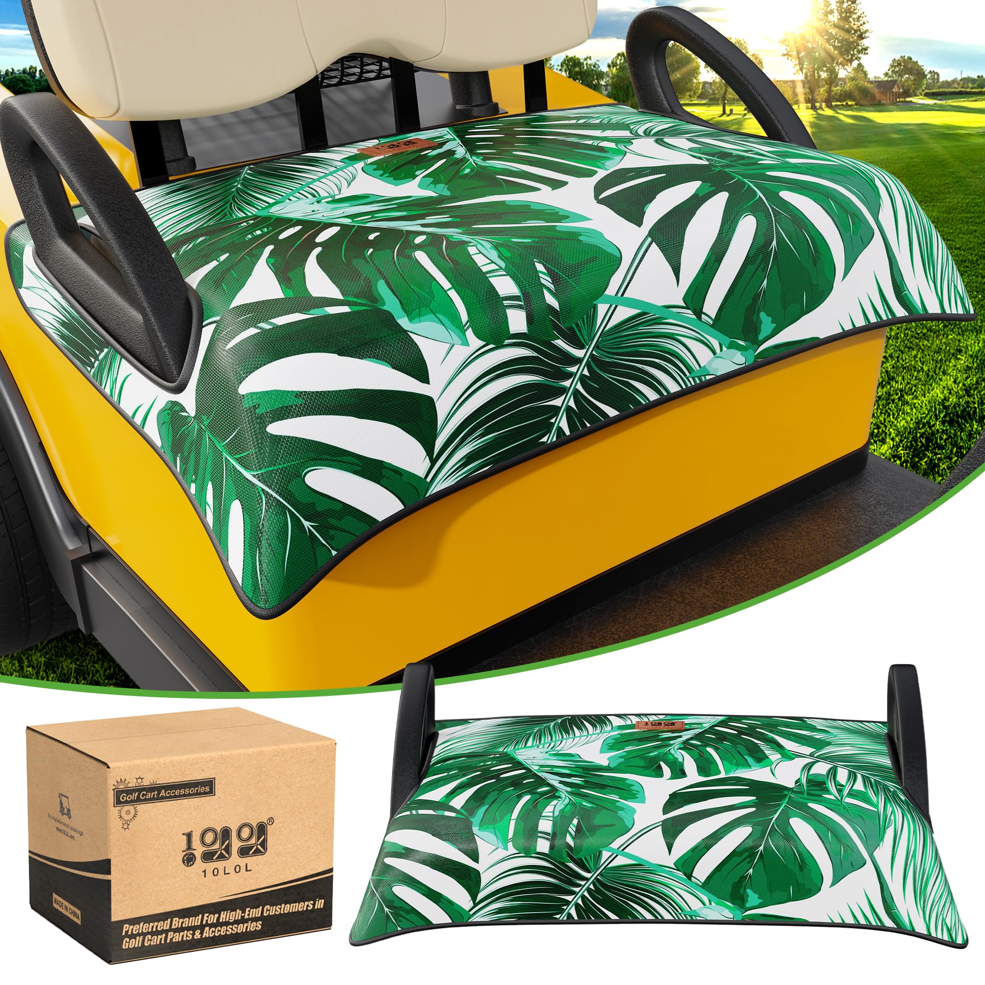 Photo 1 of 10L0L Golf Cart Seat Covers Compatible with EZGO TXT/RXV & Club Car DS/Precedent, Non-Slip Golf Cart Towel for 2/4 Person Seats, Universal Accessories for Seat Blanket (50 x 30 Inches)-Leaf Blanket