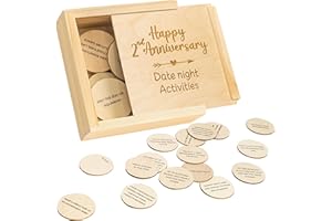 STOFINITY 2 Year Wedding Anniversary Wood Gift For Him Her - 2nd Anniversary Cotton Gift For Couple, Happy Two Year Anniversary Wooden Gift For Boyfriend Girlfriend, Second Anniversary Wedding Gift