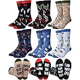 Liitrsh 6 Pairs Funny Gaming Socks for Men Gamer Crew Socks Novelty Video Game Gifts for Gamers Valentine's Day Gift