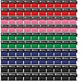 ifory 100 Packs CPR Face Shield with Keyring, CPR Pocket Mask for Emergency | CPR Keychain with One Way Valve Breathing Barrier for First Aid or CPR Training, 5 Colors Nylon Pouch