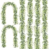 6pcs Artificial Vines Eucalyptus Garland Faux Eucalyptu Garland 5.8ft Artificial Eucalyptus Garlands Vine Garlands for Table Decor for Wedding Party Home, Classroom, Wall,Party Decoration